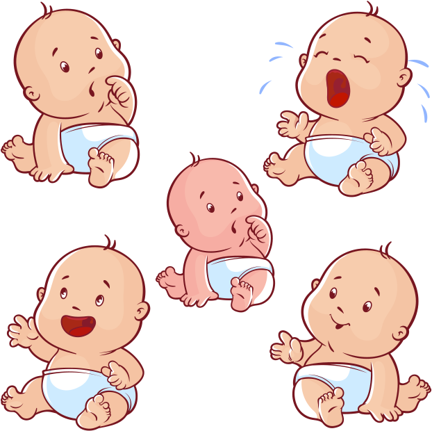 Simple Bebé Tipo Cartoon En Vector E Imagen Png Y Psd, - Muchos Bebes Animados (632x632)
