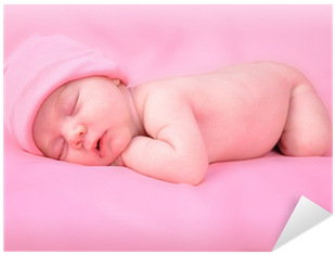 Vinilo Pixerstick Bebe Recien Nacido Nina Durmiendo Buggy Pink Girl Photo Birth Announcements 400x400 Png Clipart Download