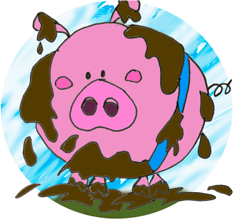 Durmiendo, De Modo Que Ninguno De Ellos Tratara De - Cochinito En Lodo (600x450)