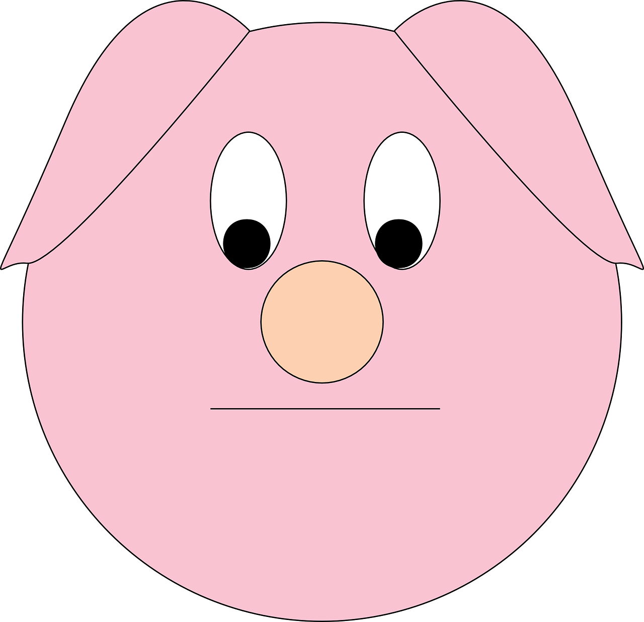 Cartoon, Farm, Pig, Sad, Animal, Piggy, Pigs, Head - Kartun Kepala Babi (1280x1236)