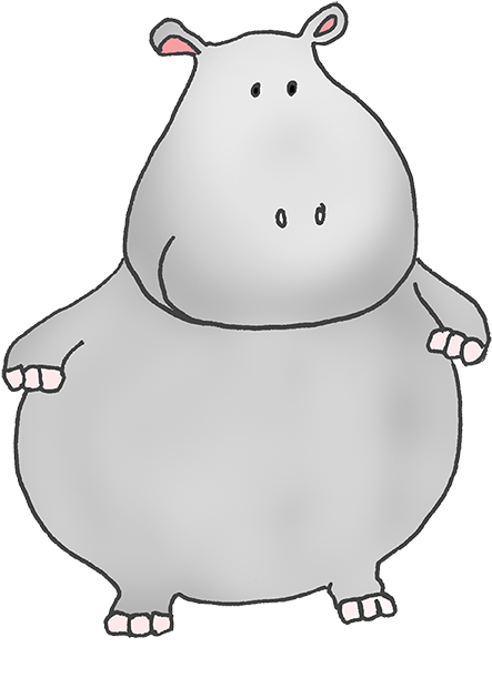 Hippo Clipart Funny Animal - Cartoon Hippos (531x669)