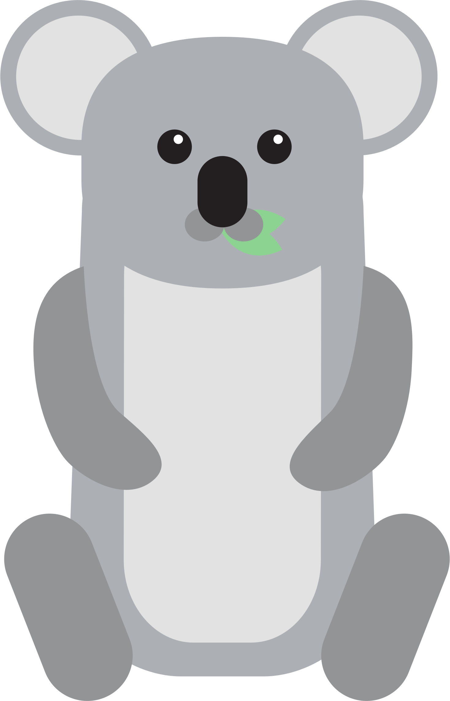 Top 90 Koala Clip Art Free Clipart Image - Baby Koala And Mamma Koala White Background (1468x2286)
