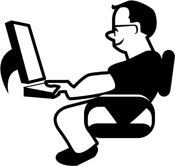 Laptop Clip Art Download - Custom Man On Computer Shower Curtain (896x896)