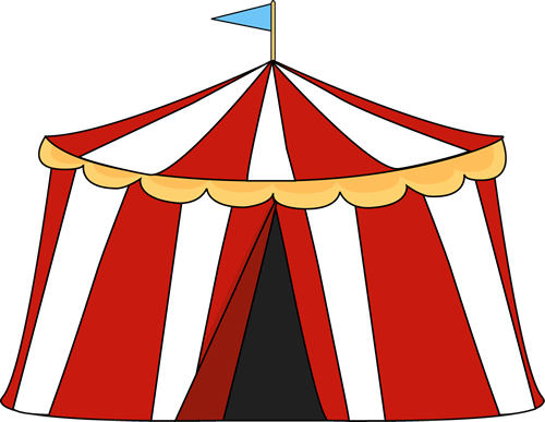 Circus Clip Art Clown - Carnival Tent Clip Art (500x387)
