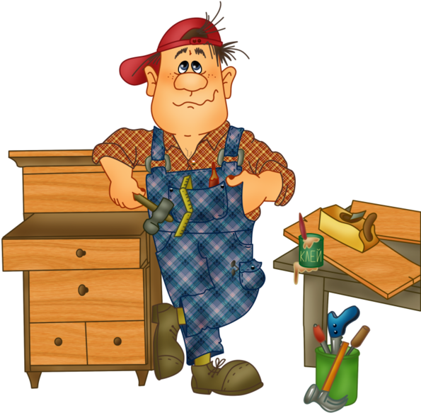 Personnages, Illustration, Individu, Personne, Gens - Wood Worker Clipart (600x616)