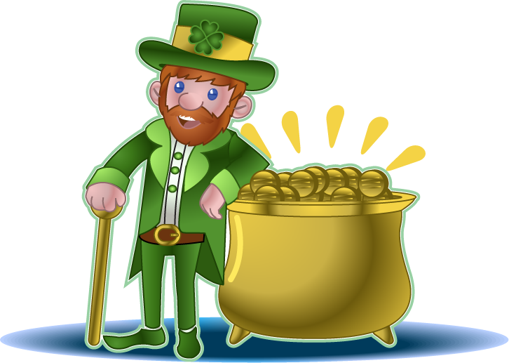 Irish Army Leprechaun Guarding Pot Of Gold Clip Art - Dia De San Patricio Duendes (726x517)