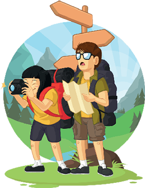 Are You An Avid Traveller - Backpacker Kid Vector (487x381)