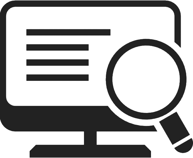 License Discovery - Computer Magnifying Glass Icon (625x512)