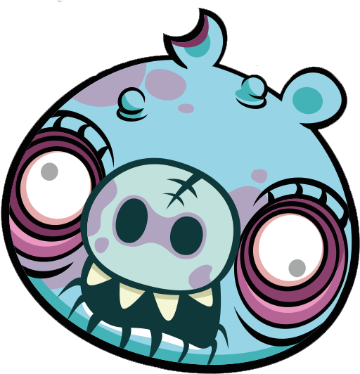 Angry Birds Pigs Zombie Large Piggy - Angry Birds Zombie Pig (562x560)