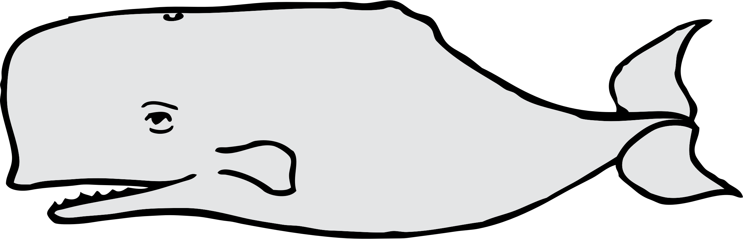 Whale Clipart Mean - Sperm Whale Clip Art (2400x772)