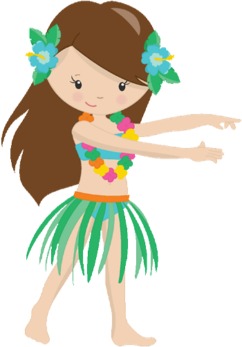 Hawaii Tropical Paradise Poster Hula Dancer Stock Vector - Luau Girl Clip Art (600x512)