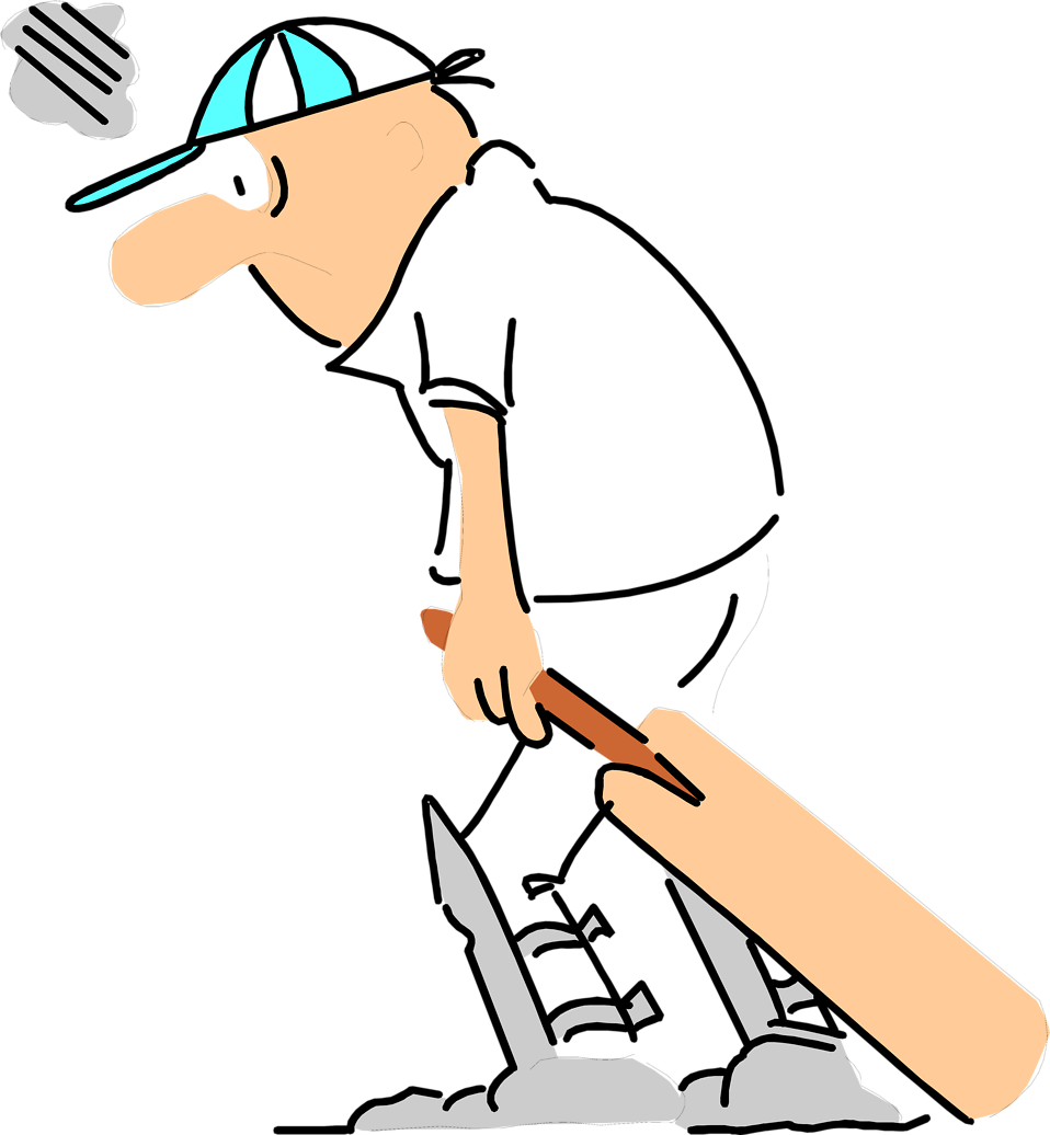 Illustration Of A Cricket Player With A Bat - Cricket Bat With Transparent Background (958x1036)