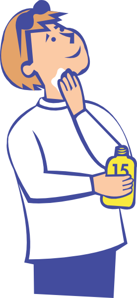 Free Vector Put On Suncream Clip Art - Put On Sun Cream (276x599)