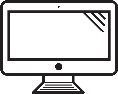 Imac Apple Computer Icon - Line Art (512x512)