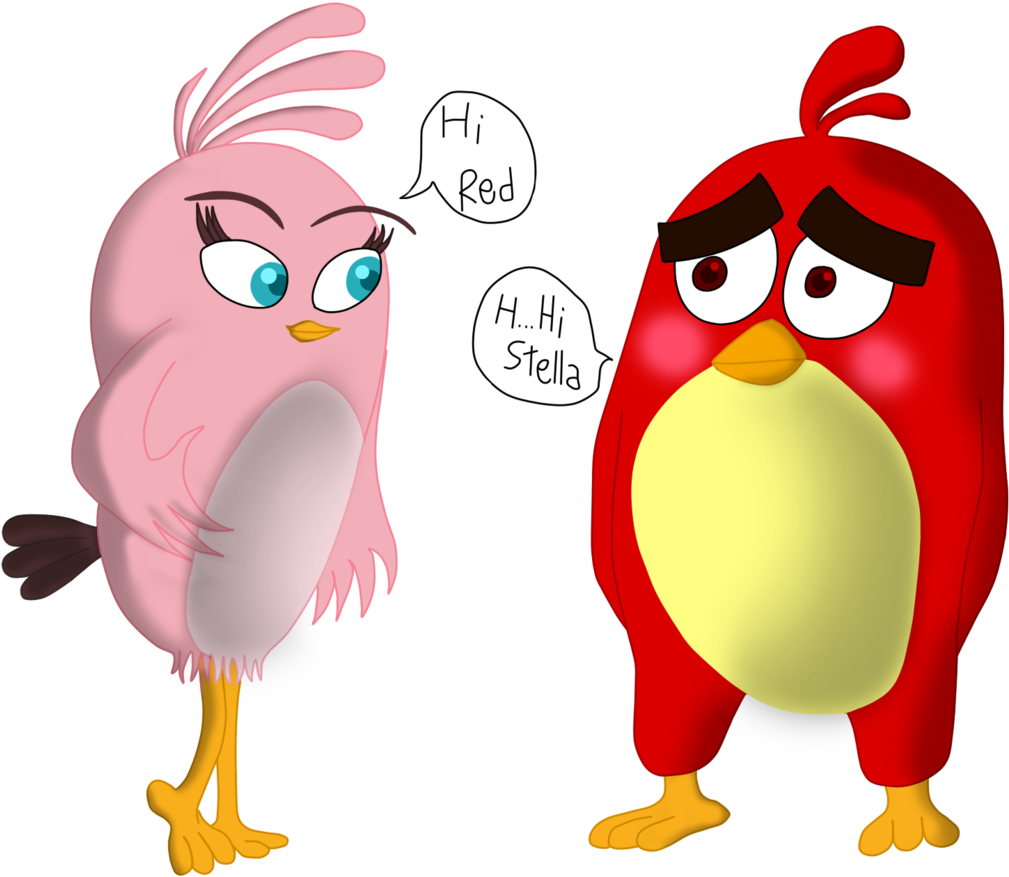 Santiaguaysol13 Red And Stella In Movie Version By - Angry Birds Red And St...