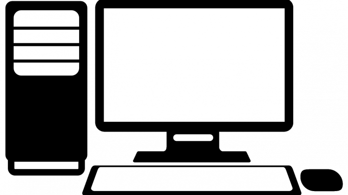 Computer Icon Vector Png - Computer Science Clipart Black And White (712x400)