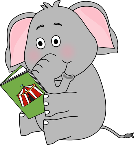 Elephant Reading - Elephant Reading A Book (463x500)