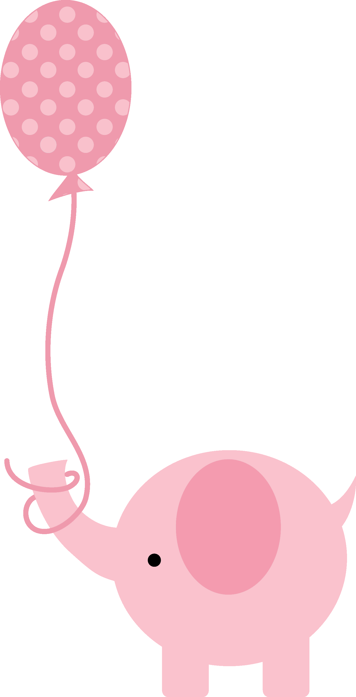 Girl Baby Shower Clip Art - Baby Shower Pink Elephant (1468x2872)
