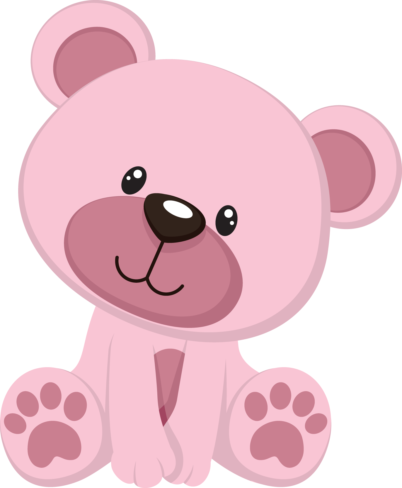 Pink Teddy Bear Baby Shower Clip Art - Pink Teddy Bear Clipart (1372x1664)