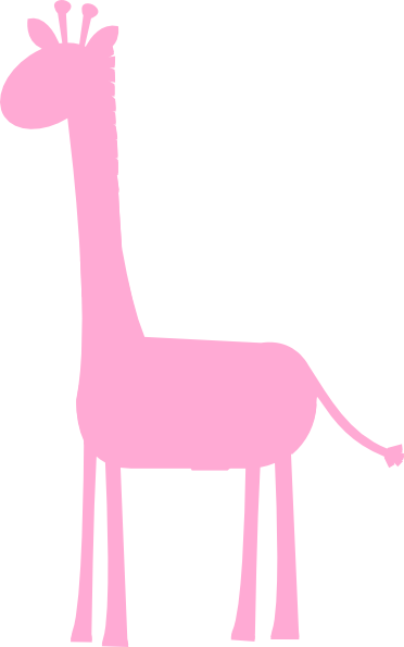 Giraffe Baby Shower Clip Art For Kids - Pink Giraffe Clip Art (372x595)