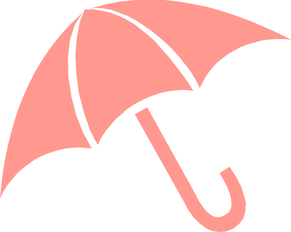 Coral Umbrella Baby Shower Clip Art - Pink Umbrella Clip Art (600x479)