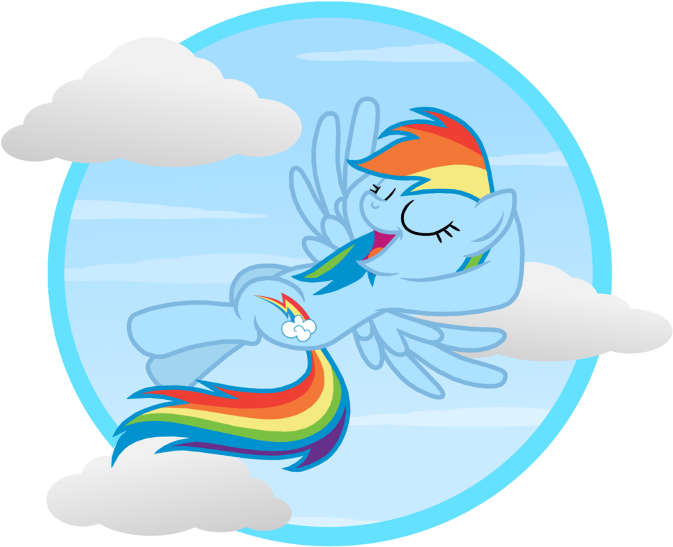 Veggie55, Cloud, Cloudy, Rainbow Dash, Safe, Solo - Illustration (1024x1024)