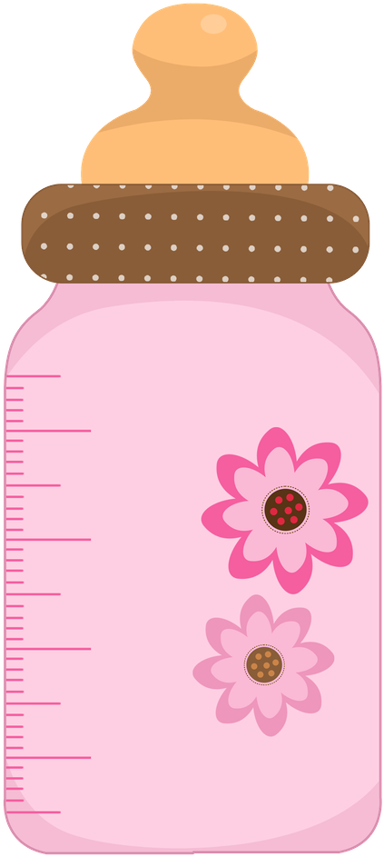 Diaper Baby Bottles Infant Baby Shower Clip Art - Pink Baby Bottle Clipart (650x975)