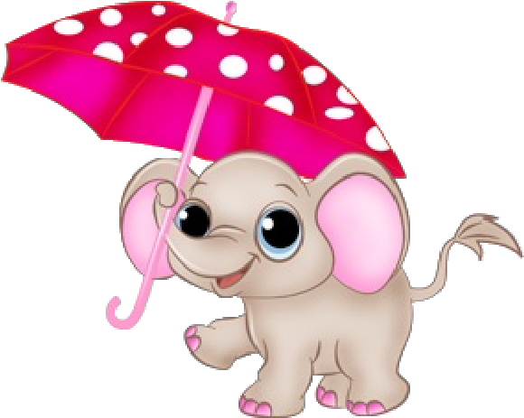 Pink And Grey Elephant Clipart Baby Clip Art Set - Baby Elephant Images Cartoon (600x600)
