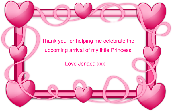 Clip Art Baby Shower Png - Pink Hearts (600x388)