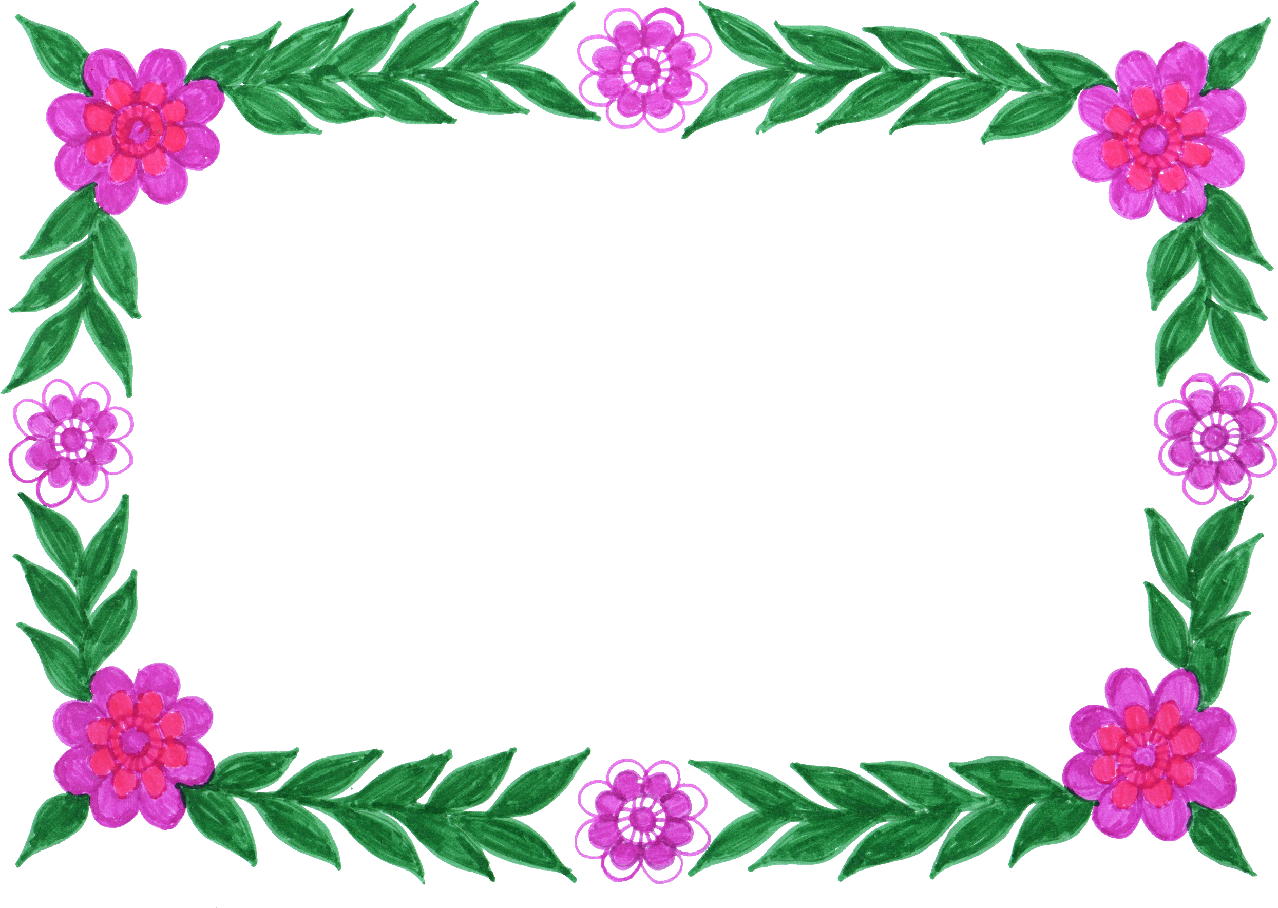 Free Download - Hd Png Frames Flower (2489x1768)