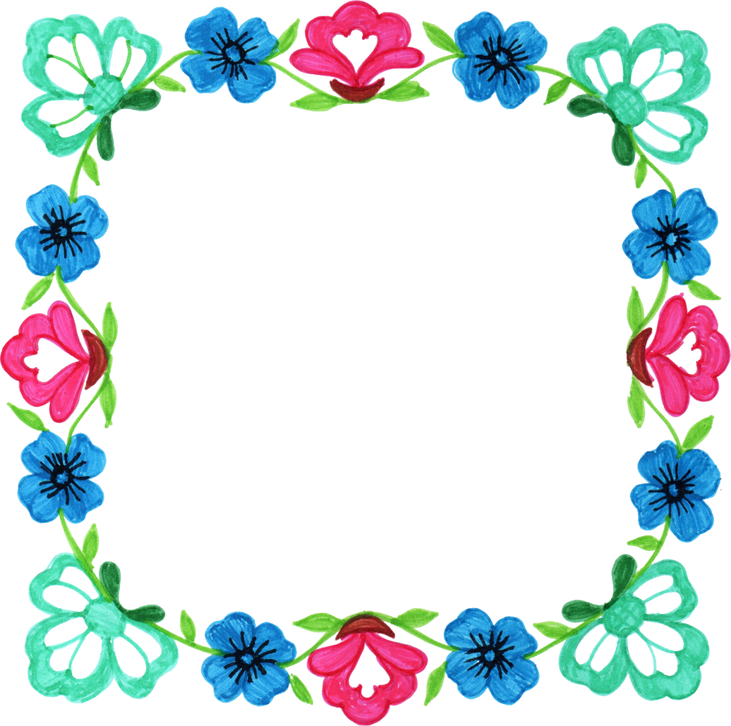 Flower Picture Frames Floral Design Square Clip Art - Flower Frame Free Square (1024x1017)