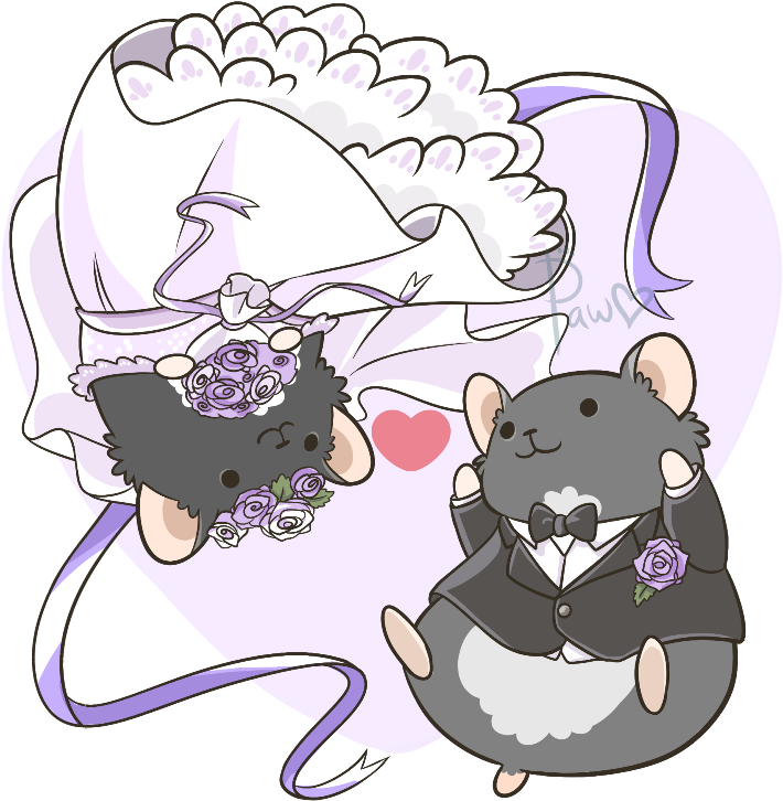 Hamster Wedding By Pawlove-arts - Hamster Wedding (768x768)