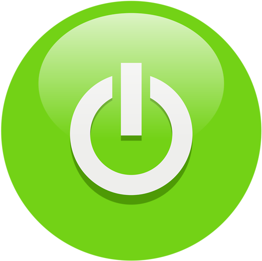 Top Stock Illustration Logo Power Icon Turn Onoff Draw - Green Power Button Png (1025x750)