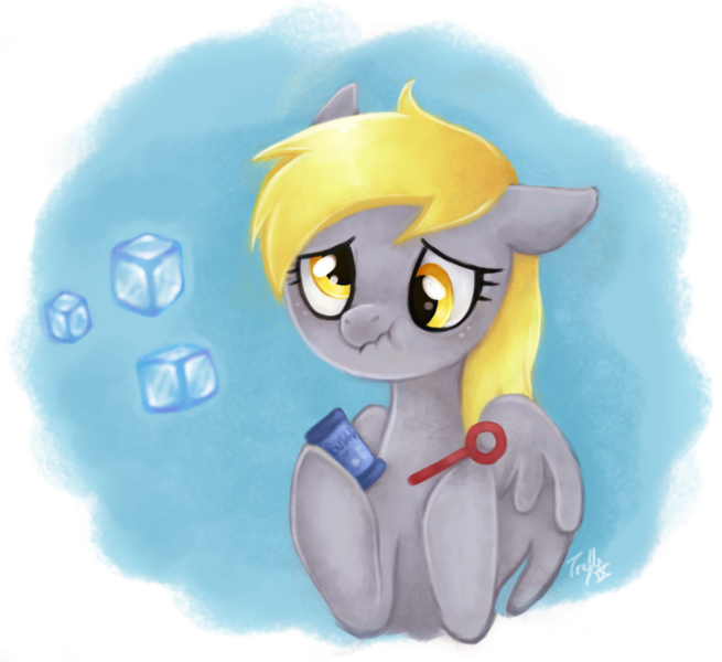 Trefleix, Blowing Bubbles, Bubble, Derpy Hooves, Female, - Cartoon (655x600)