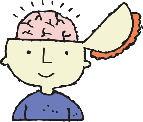 Interactive Diagrams Of The Brain From Two Views That - Clipart Brain Inside Head (491x418)