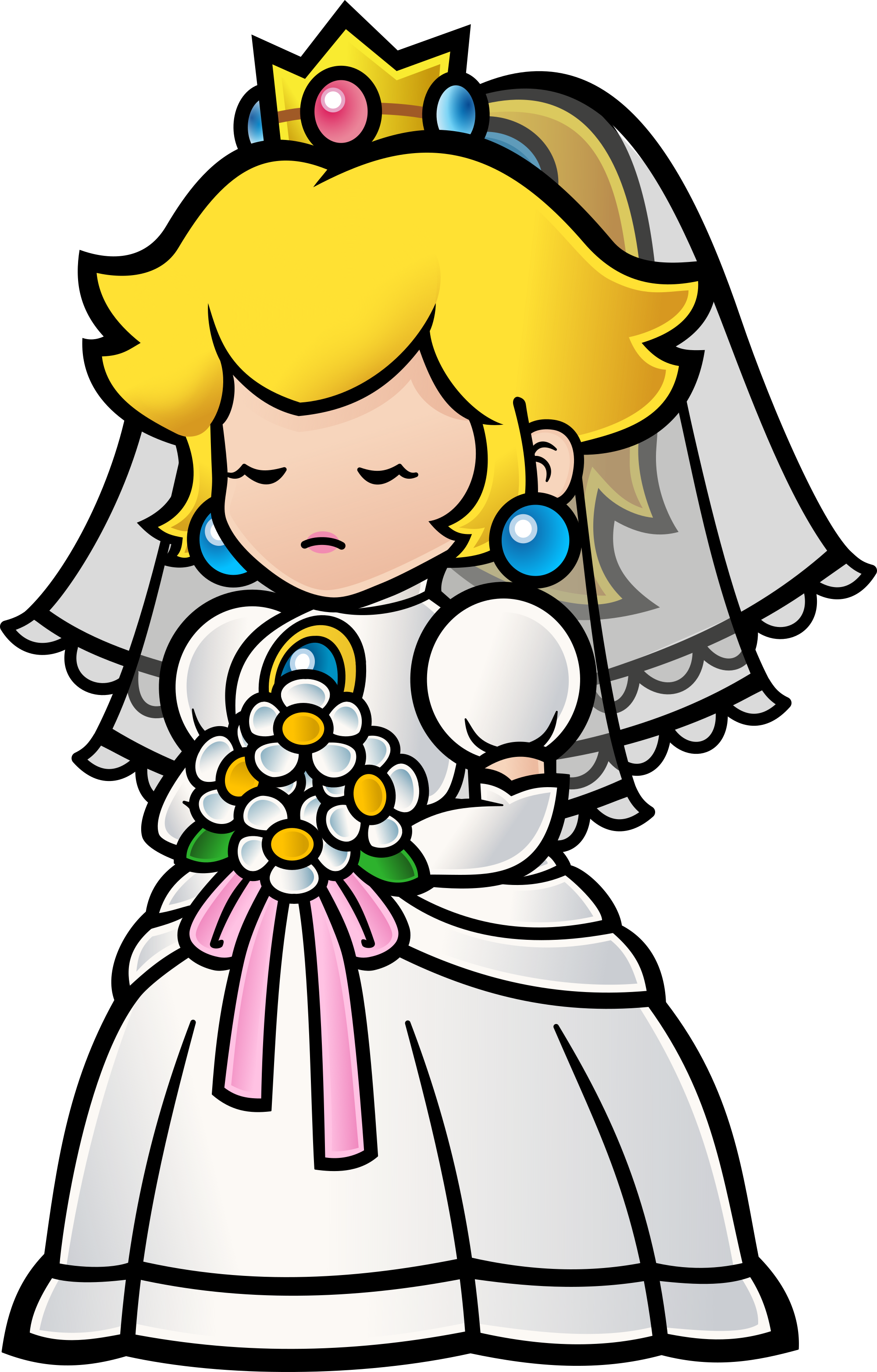 Fawfulthegreat64 Wedding Peach - Princess Peach For Paper Mario (2000x3127)