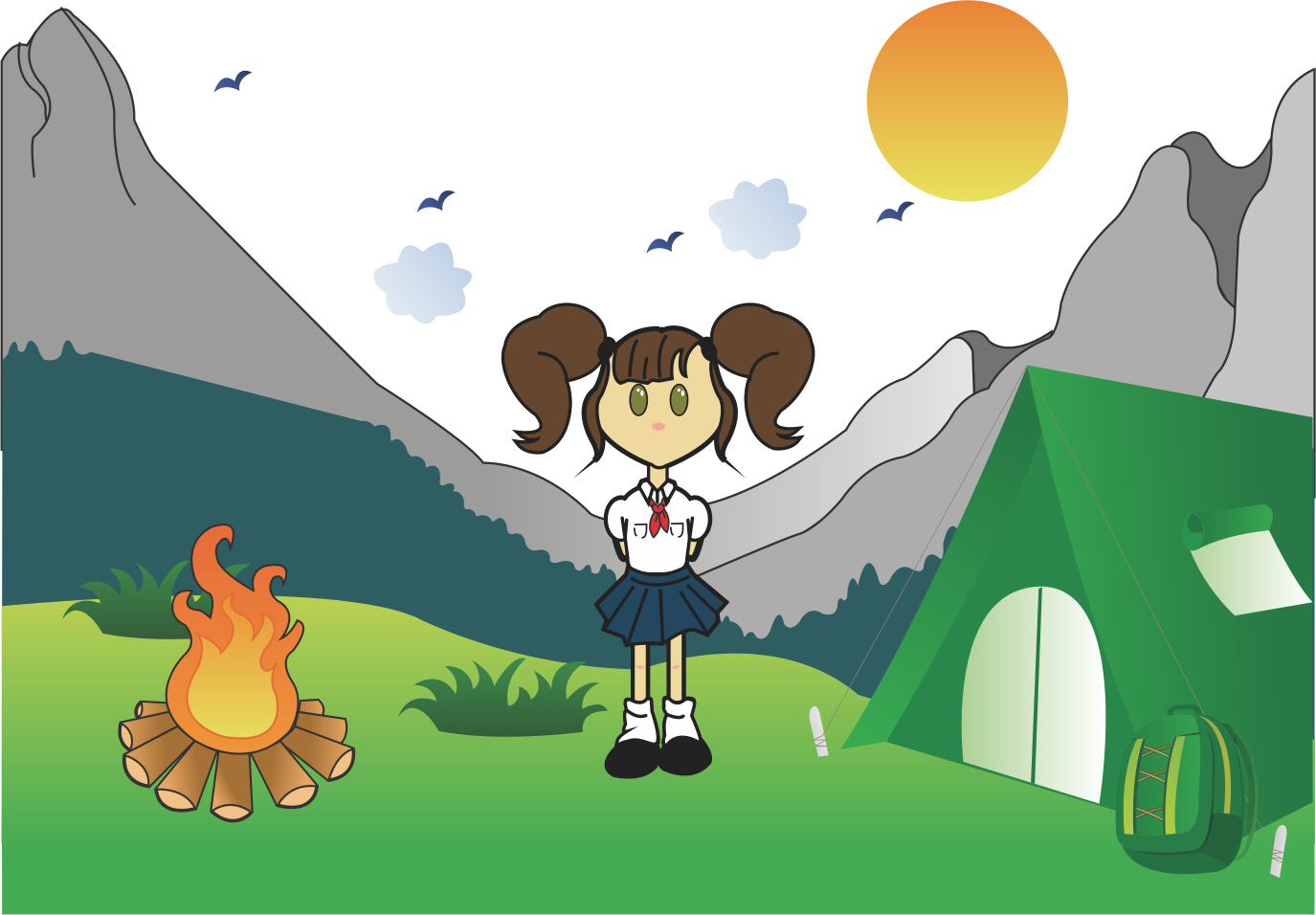 Camping Girl Scouts Of The Usa Scouting Boy Scouts - Camping Girl Scouts Of The Usa Scouting Boy Scouts (1375x956)