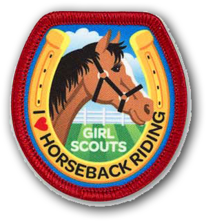 Round Up The Girl Scout Troops - Girl Scout Horseback Riding Badge (400x400)