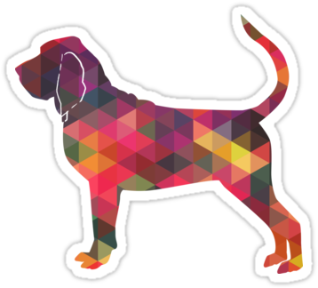 Bloodhound Dog Breed Geometric Silhouette Multi • Also - Beagle (375x360)