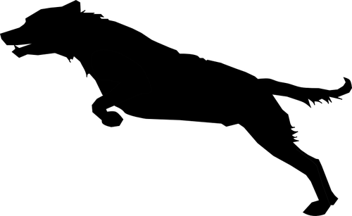Jumping Dog Silhouette Vector Graphics Public Domain - Jumping Dog Silhouette (500x307)