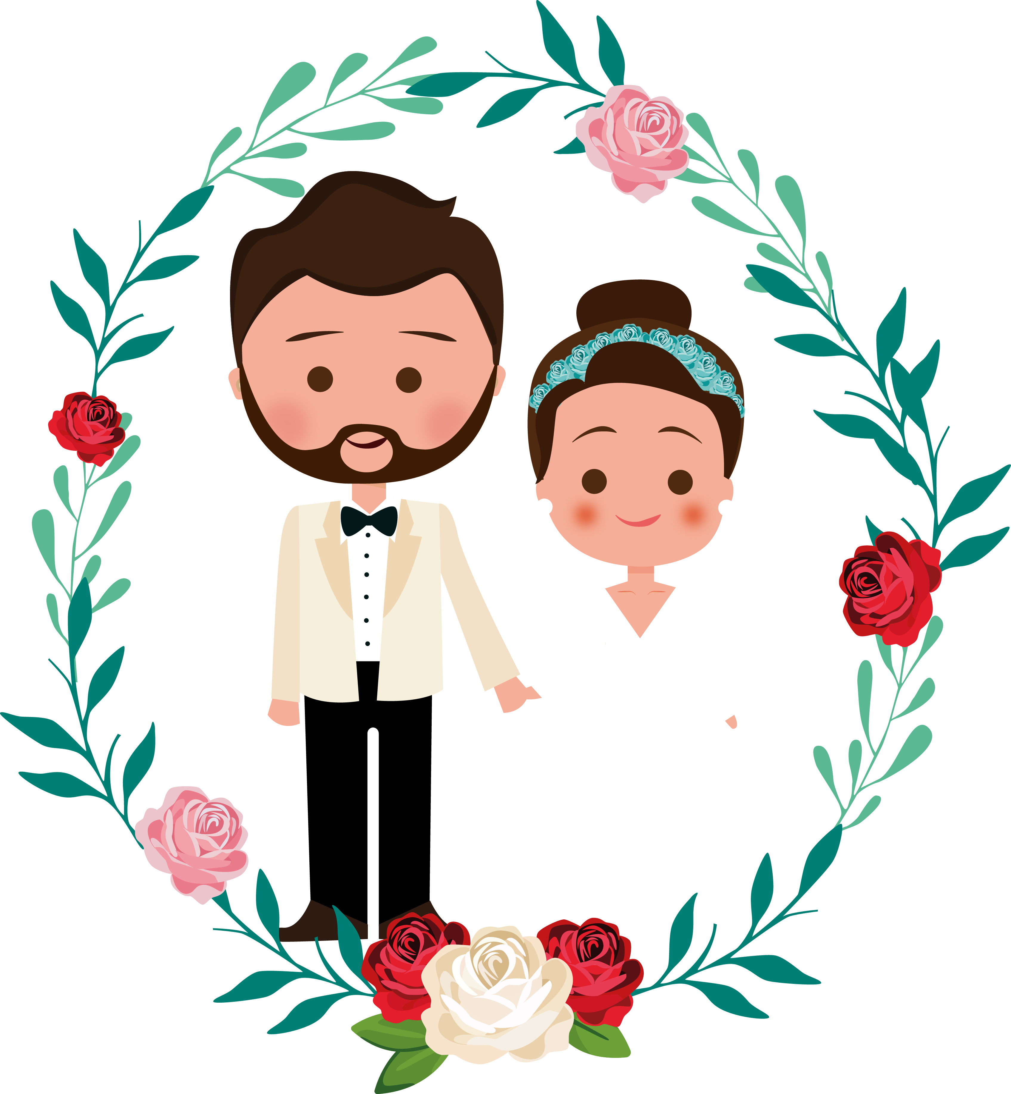 Молодожены рисунок пнг