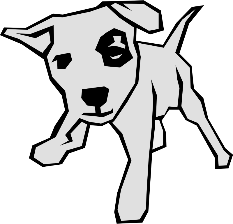 Dog Simple Drawing 5 Black White Line Art Scalable - Dog Clip Art (1000x960)