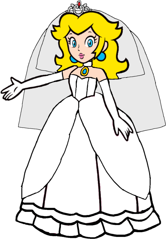 Princess Peach Wedding Dress 2d By Joshuat1306 - Super Mario Princess Peach (600x838)