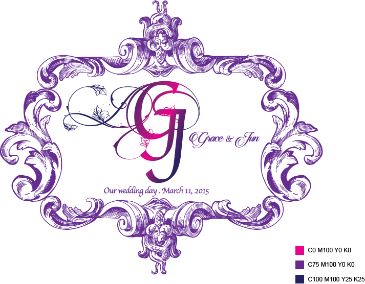 Wedding Backdrop Logo Design & Production - Linkedwin Pu Leather Cover Scrapbook With Printed Design, (713x556)