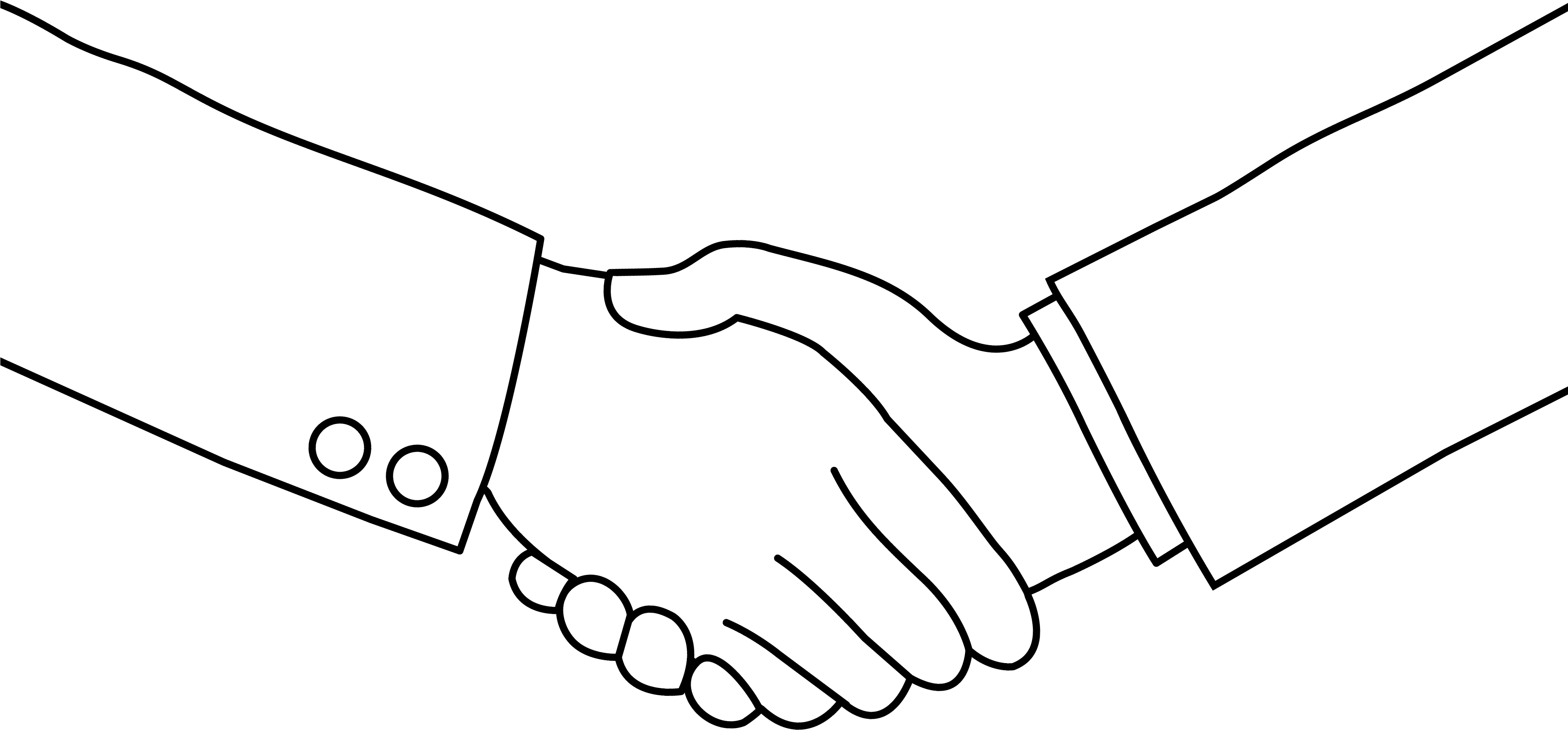 Hand Black And White Shaking Hands Clipart Black And - Handshake Black And White (4820x2366)