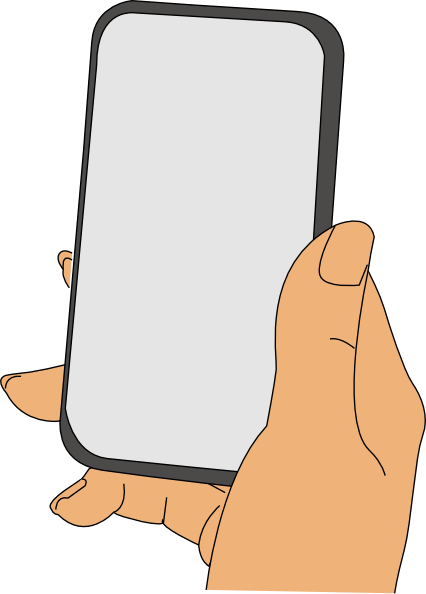 Iphone Clip Art At Vector Clip Art - Hand Holding Iphone Clipart (426x594)
