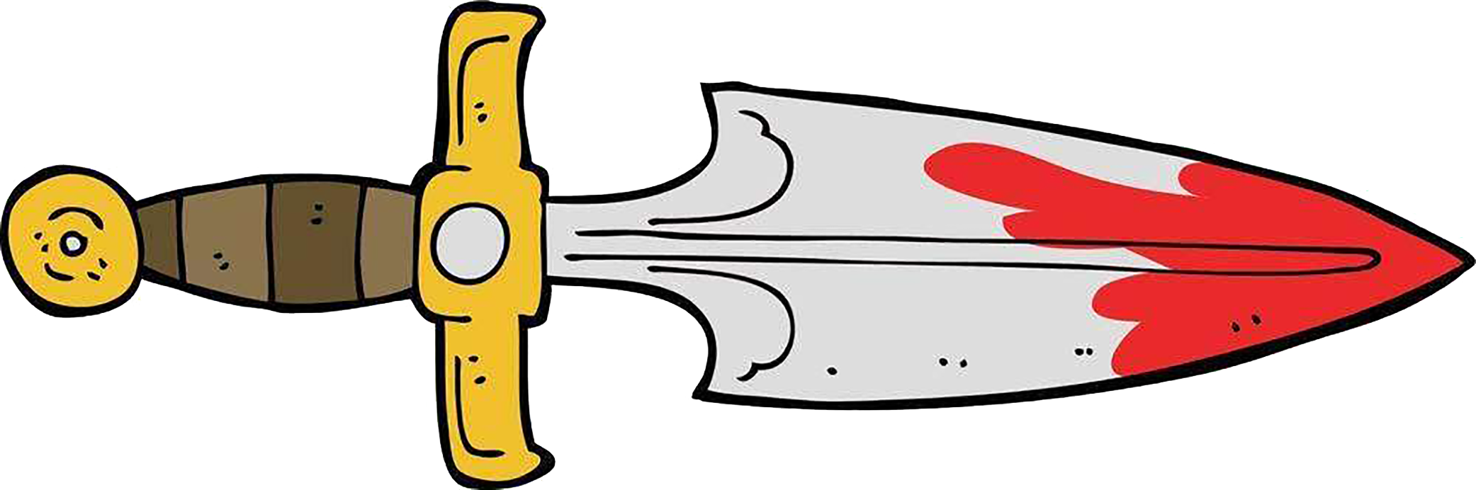 Knife Dagger Cartoon Clip Art - Cartoon Dagger (2083x692)