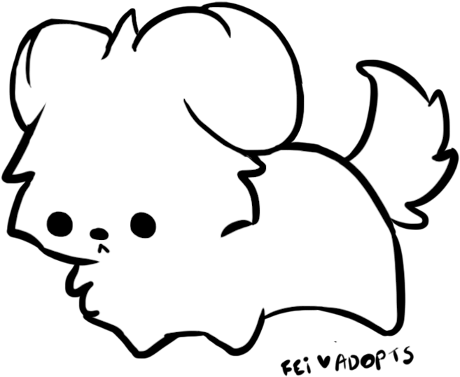 Free Loppy Eared Dog Lineart By Fei Adopts On Clipart - Portable Network Graphics (900x900)