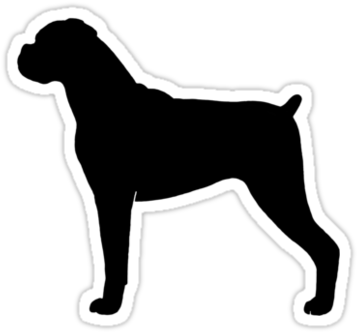 Boxer Dog Silhouette - Bloat In Doberman Pinschers (375x360)