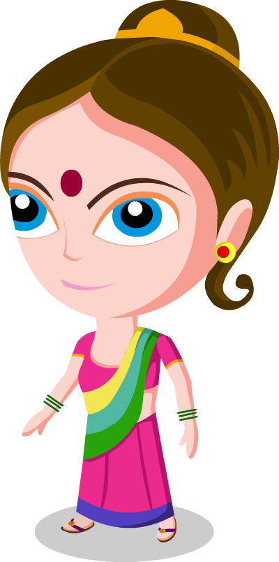 A Citizen Of Karma Kingdomfemale Citizen - Cartoon (400x804)